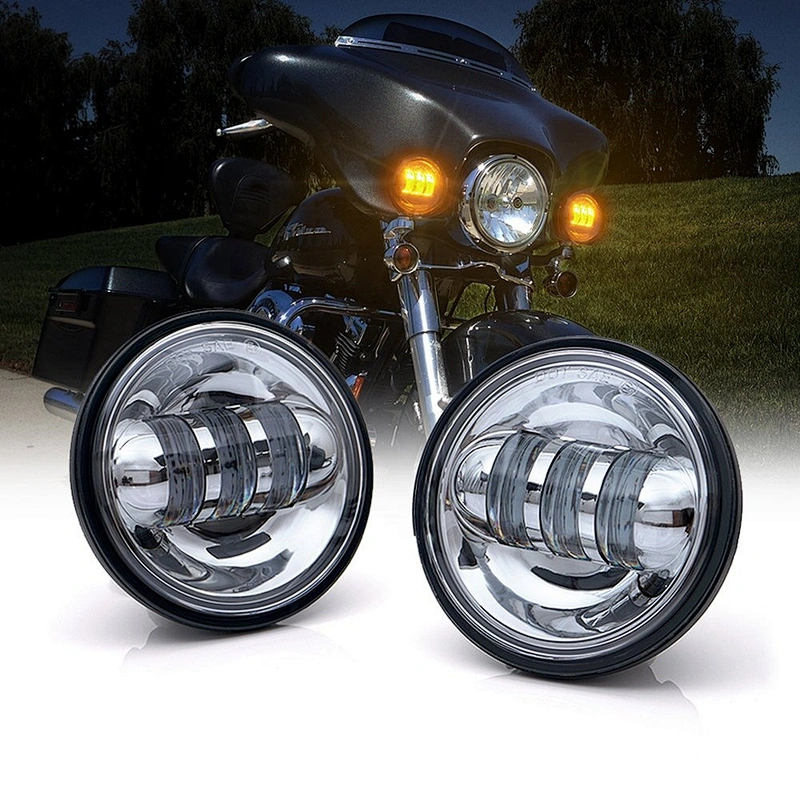 OVOVS chrome/black 12v 30w 4.5inch led fog lamp replacement for harley in auto lighting system