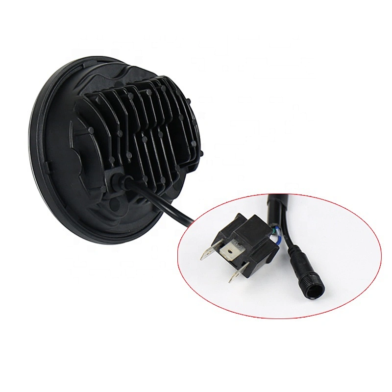 OVOVS 5.75 inch Round Led Headlight with RGB Angel Eyes Bluetooth Remote Controlled Headlamp for Harley Davidson