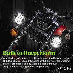 OVOVS 30w 4.5 inch round led fog light for H-arley motorcycle auxiliary fog lamp