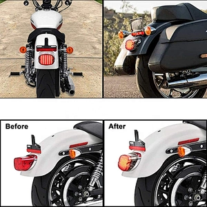 12V led tail light smoked lens black& red motorcycle rear lights brake turn signal lights for harley davidson