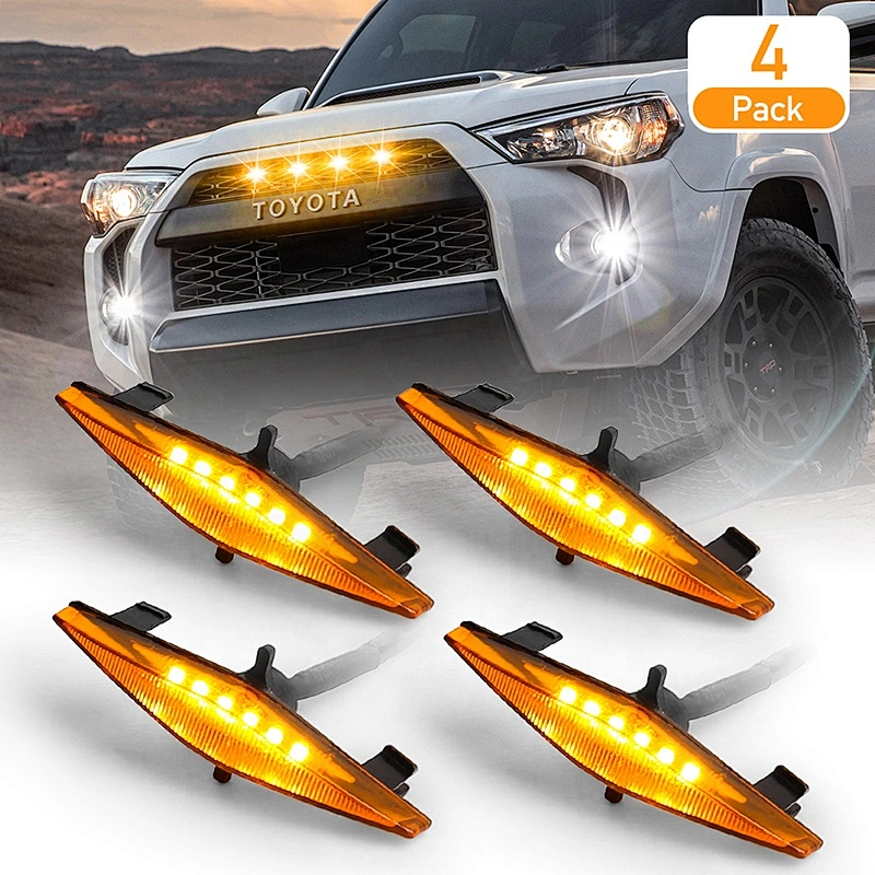 OVOVS 12v Car Led Grille Light Diamond Shape Amber Grille Lights for Toyota 4 Runner TRD