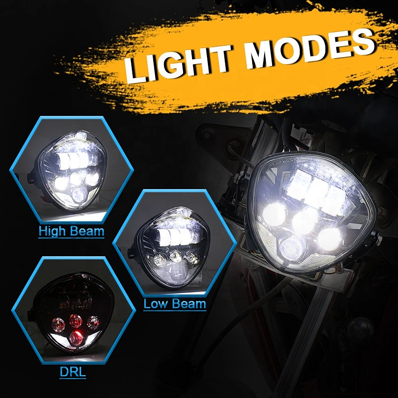 OVOVS 50w Motorcycle Led Headlight with DRL can Customize Turn Signal Headlight Fit for Universal Motorcycles