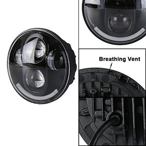 OVOVS 5.75 inch 40W LED Headlight with High/Low Beam White DRL Motorcycle Lights for Harley Davidson