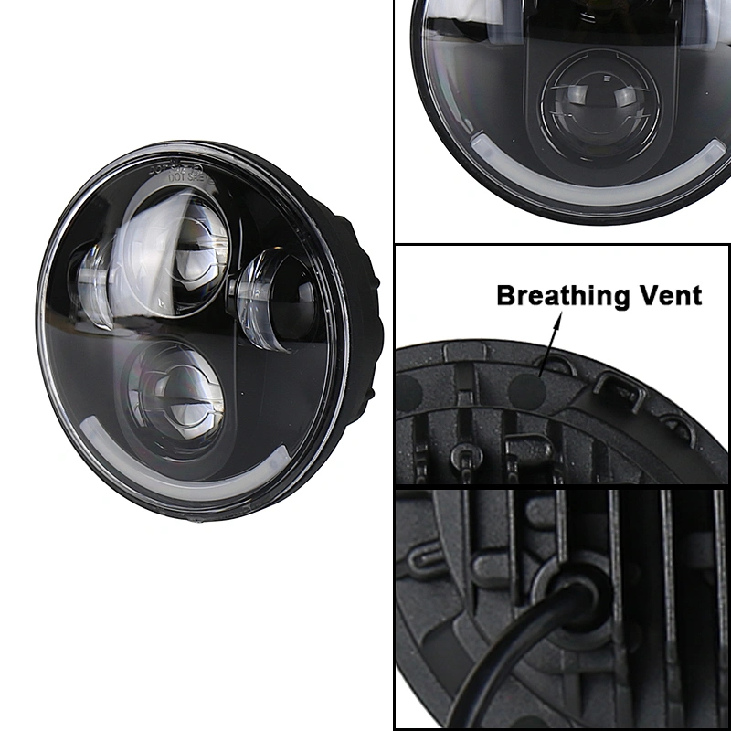 OVOVS 5.75 inch 40W LED Headlight with High/Low Beam White DRL Motorcycle Lights for Harley Davidson