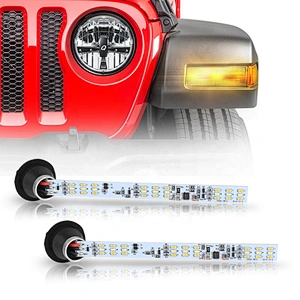 OVOVS Newest JL Amber Turn Signal White DRL 12V Led Turn Signal Light Fit for 2018+ Jeep Wrangler JL