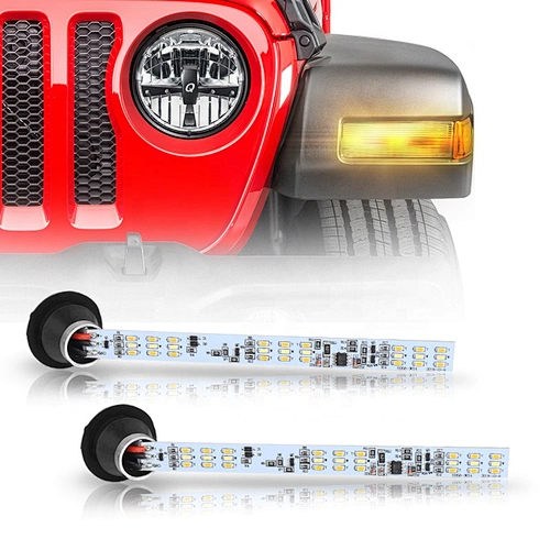 OVOVS Newest JL Amber Turn Signal White DRL 12V Led Turn Signal Light Fit for 2018+ Jeep Wrangler JL