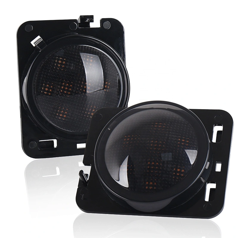 OVOVS 12V Fender Flare Turn Signal LED Side Marker Fender Lights  for Jeep JK