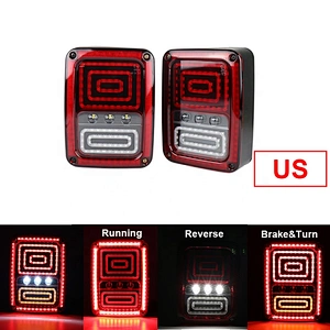 OVOVS Clear Lens Taillights Assembly Tail Lights with Turn Signal Reverse Rear TailLights for Jeep JK JKU