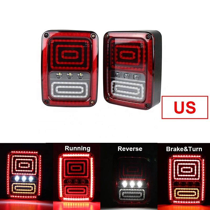 OVOVS Clear Lens Taillights Assembly Tail Lights with Turn Signal Reverse Rear TailLights for Jeep JK JKU