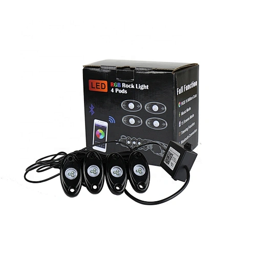 OVOVS LED 12V Light RGBW Waterproof Bluetooth LED Rock Light for Truck Cars ATV