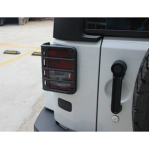 OVOVS Black Stainless Steel Tail Light Cover Jk Rear Light Guard Cover Protector for Jeep Wrangler JK Accessories