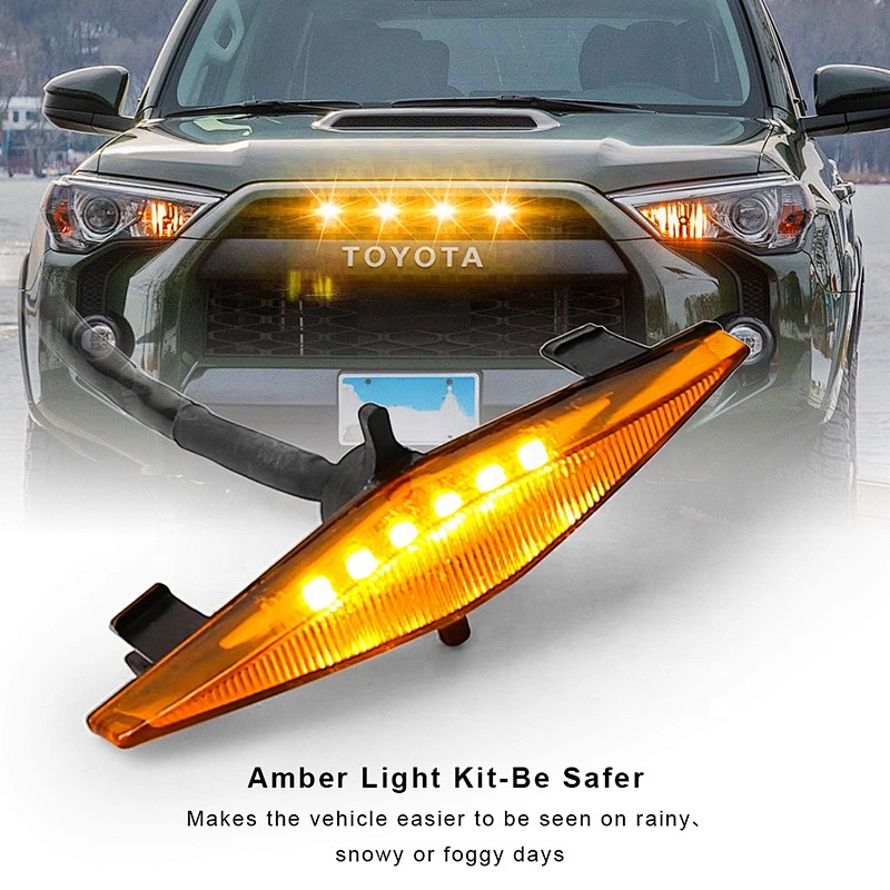 OVOVS 12v Car Led Grille Light Diamond Shape Amber Grille Lights for Toyota 4 Runner TRD