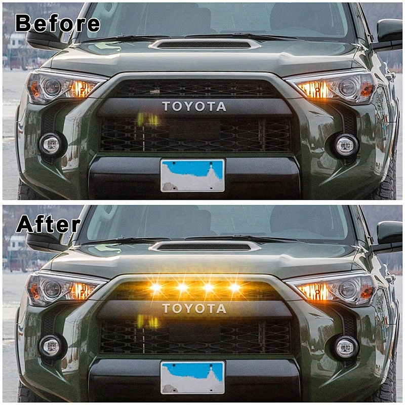 OVOVS 12v Car Led Grille Light Diamond Shape Amber Grille Lights for Toyota 4 Runner TRD