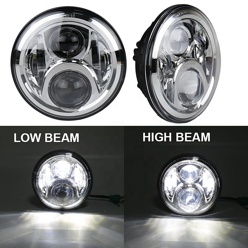 OVOVS led round Hi/Lo 7 inch led headlight Chrome 7