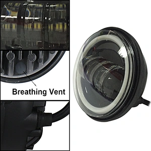 OVOVS 4.5 inch Round LED Fog Lights with White Halo DRL Angle Eye for Harley Davidson Motorcycle