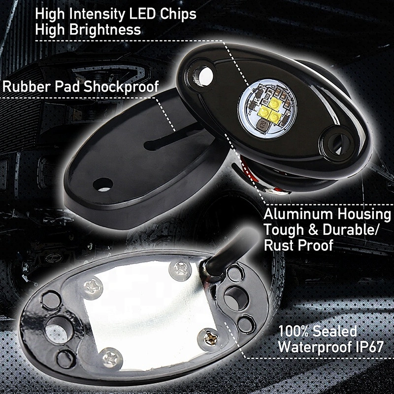 OVOVS Hot Sales White Led Rock Lights IP67 Waterproof  LED Rock Light for Truck Cars ATV