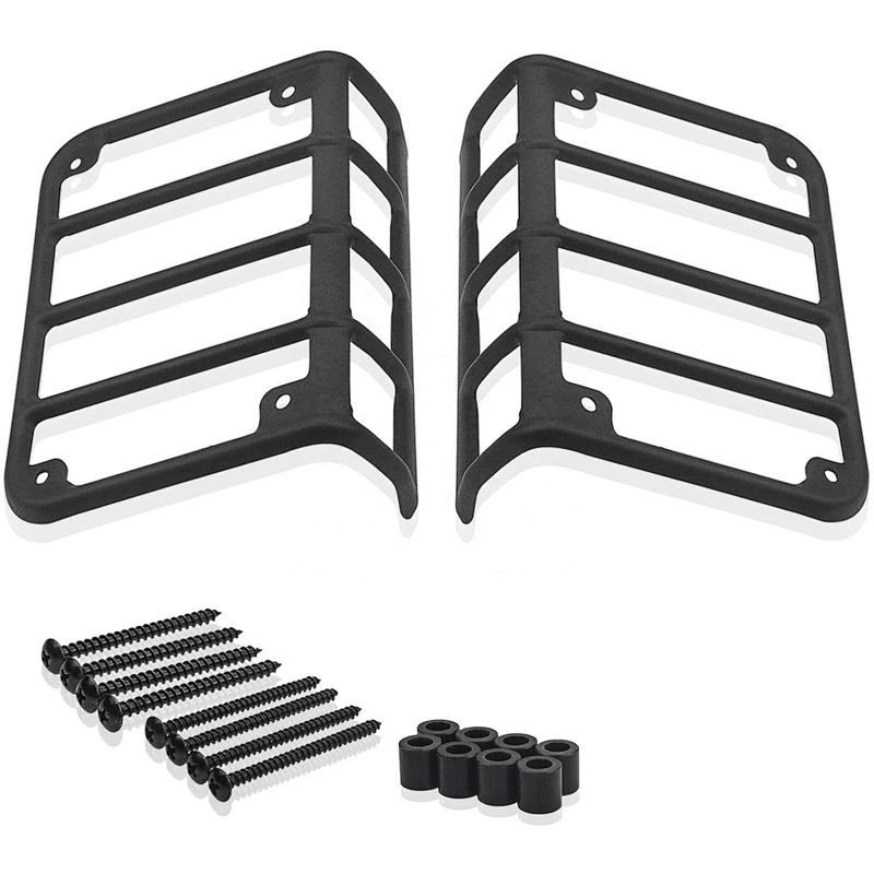 OVOVS Black Stainless Steel Tail Light Cover Jk Rear Light Guard Cover Protector for Jeep Wrangler JK Accessories