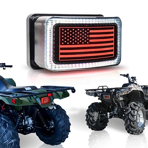 OVOVS 10-36v ATV UTV Rear Tail Light Smoked Lens Reverse Brake Lights for Yamaha Atv 450