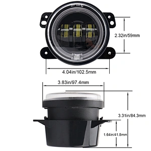 OVOVS 30W Round 4 Inch Led Fog Lights With Automatic Blue Halo 5s Seconds to White DRL For Jeep Wrangler Jk Off Road