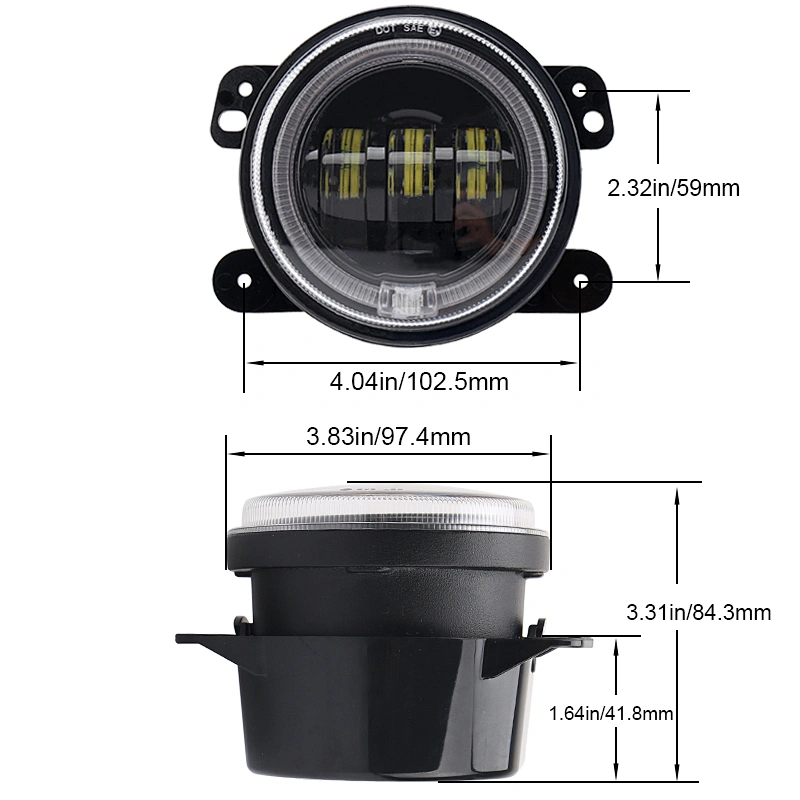 OVOVS 30W Round 4 Inch Led Fog Lights With Automatic Blue Halo 5s Seconds to White DRL For Jeep Wrangler Jk Off Road