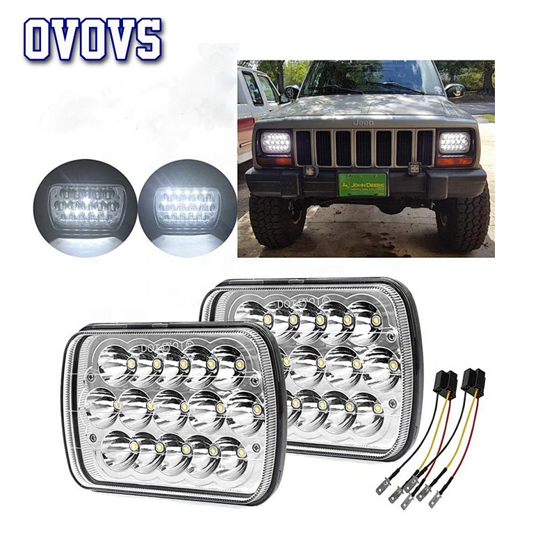 Auto parts best price 5X7inch square headlight 45w 12v led offroad car light for truck