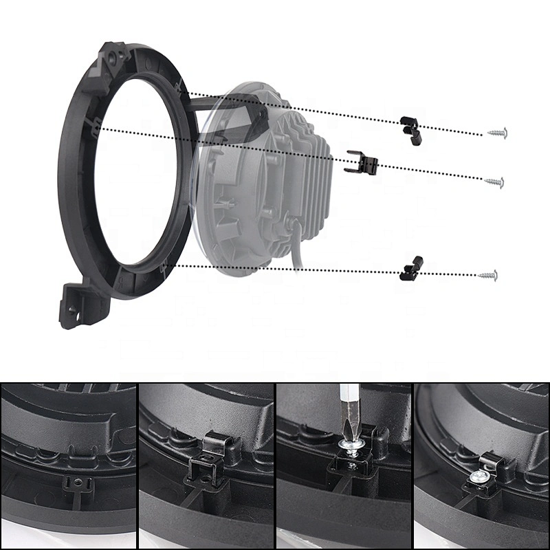 Newest JL Wrangler Headlight Mounting Bracket Round Ring Brackets for Jeep wrangler JL 2018+