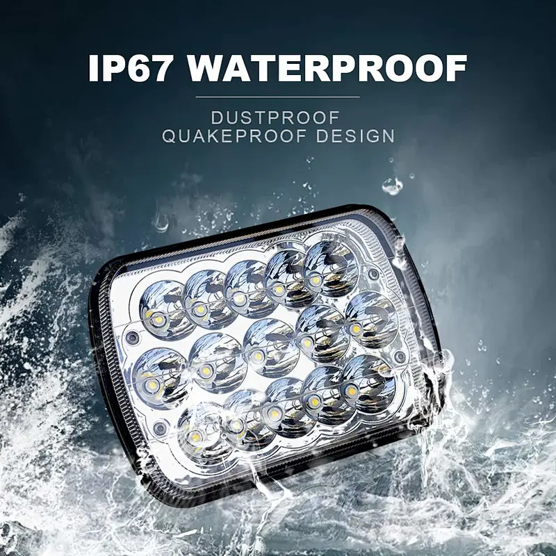 Auto parts best price 5X7inch square headlight 45w 12v led offroad car light for truck