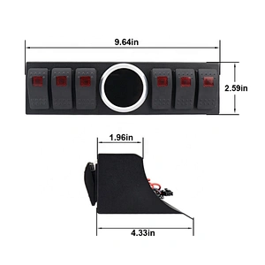 Control Box System 6 Rocker Switches Panel with Wiring Harness&Voltage meter for Jeep Wrangler JK
