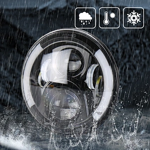 OVOVS 7 inch LED Headlights  with White DRL Amber Turn Signal Lights for Lada Urban 4x4 SUV Wrangler JK