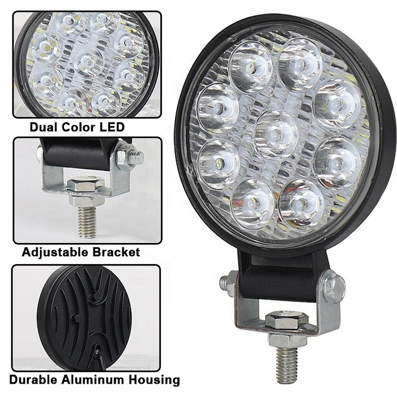 OVOVS 3 Inch 27W Mini LED Work Light with White Halo Work Light for 4x4 ATV UTV