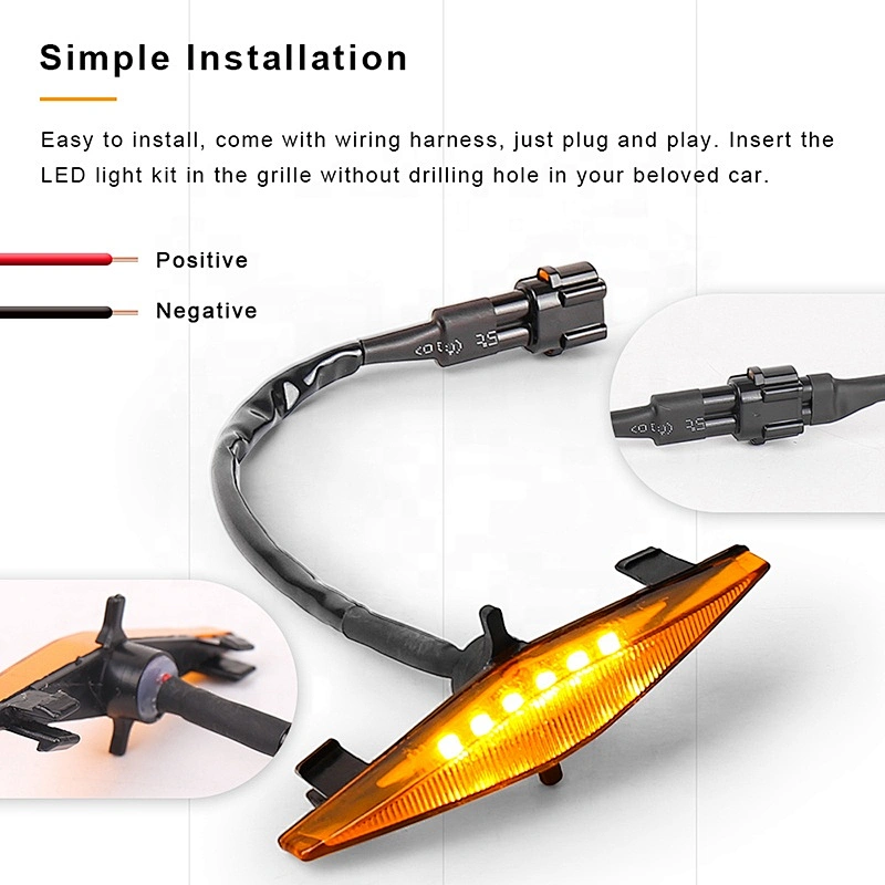 OVOVS 12v Car Led Grille Light Diamond Shape Amber Grille Lights for Toyota 4 Runner TRD