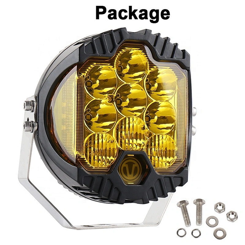 OVOVS 7 Inch round 4x4 LED Offroad Driving Light 90W DRL Work Light for Off-road Vehicles