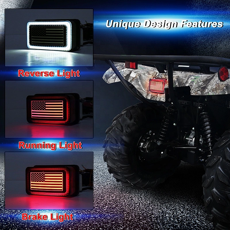 OVOVS 10-36v ATV UTV Rear Tail Light Smoked Lens Reverse Brake Lights for Yamaha Atv 450