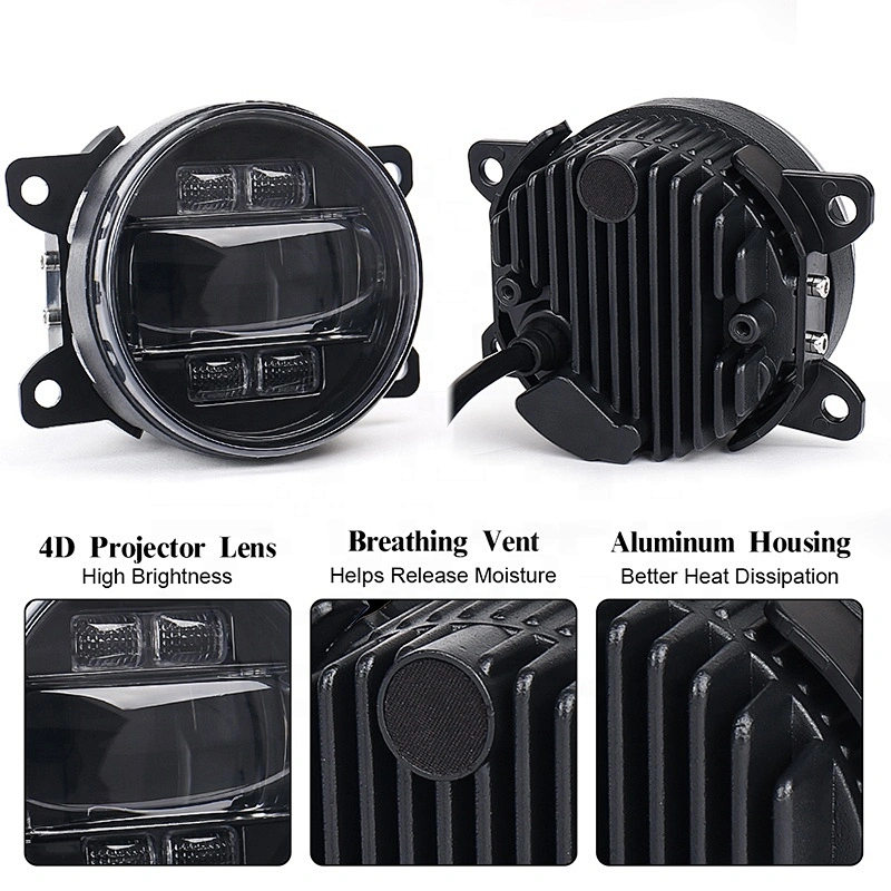 OVOVS 4 Inch Led Fog Lights 12v 24v Universal Auto Car Fog Lights with DRL Turn Signal Fog Lamp