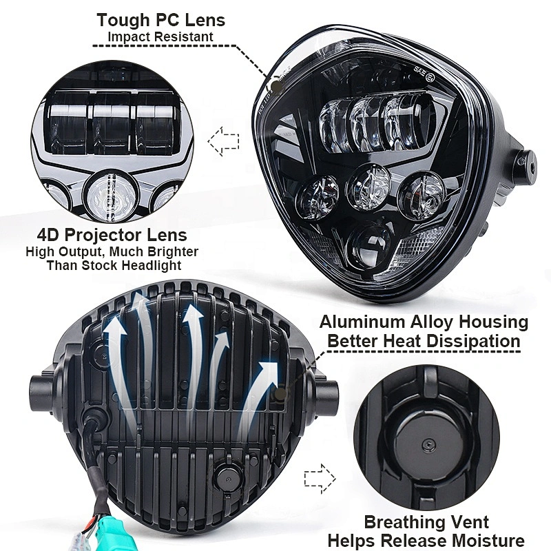 OVOVS 50w Motorcycle Led Headlight with DRL can Customize Turn Signal Headlight Fit for Universal Motorcycles