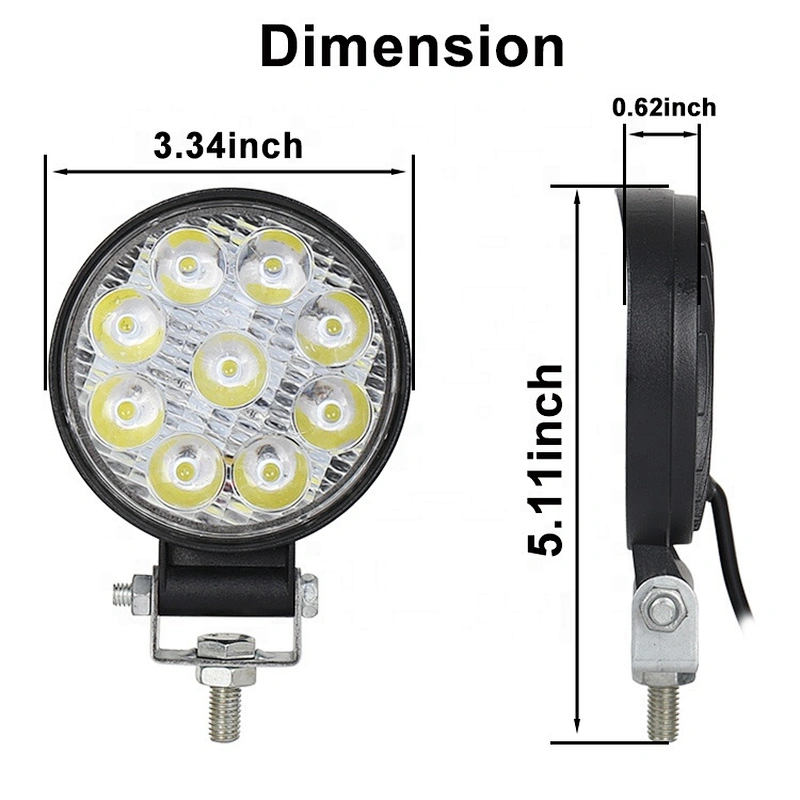 OVOVS 3 Inch 27W Mini LED Work Light with White Halo Work Light for 4x4 ATV UTV