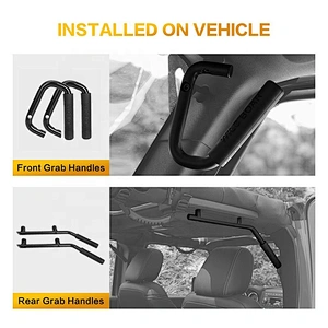 OVOVS car accessories black rear steel grab handle for J-eep Wrangler JK 2007-2015