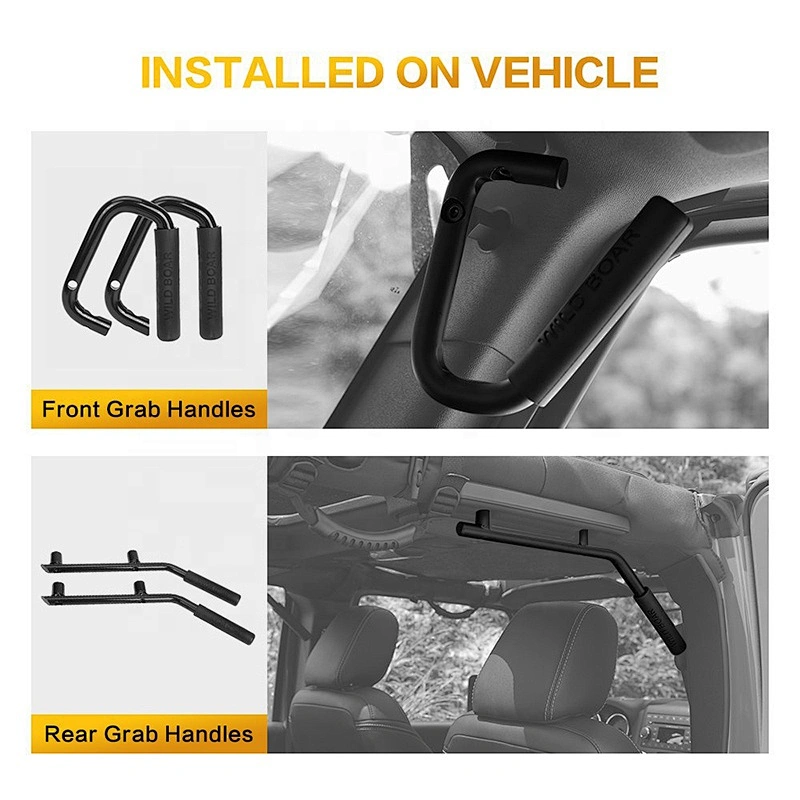 OVOVS car accessories black rear steel grab handle for J-eep Wrangler JK 2007-2015