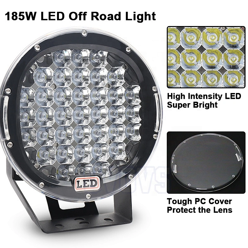 OVOVS Led Work Light 9 Inch Round Spot Driving Lights with Stand for Car Truck Off-Road