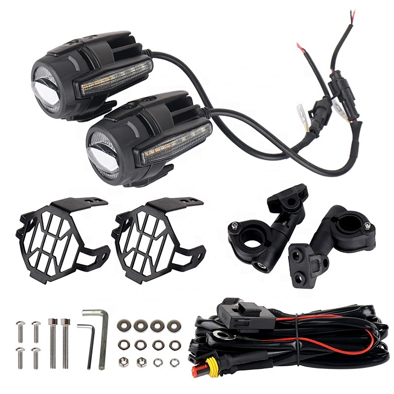 OVOVS LED Auxiliary Light 40W Motorcycle Driving Lights with Turn Signal Lights for BMW K1600 R1200G KTM Honda