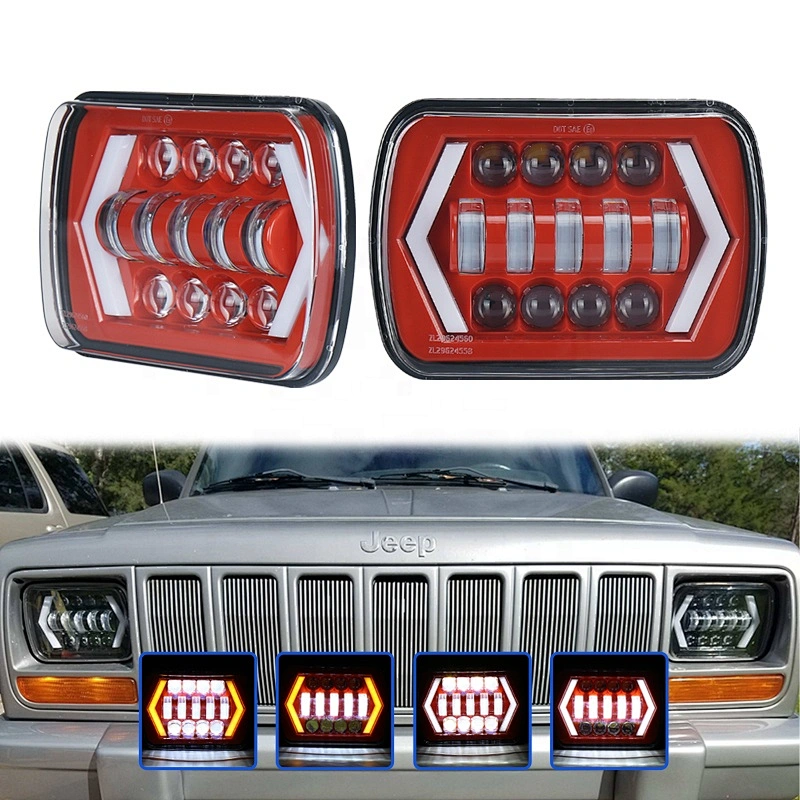 OVOVS Square Truck 5x7 7x6 7inch Rectangular Led Headlight with DRL Turn Signal Headlight