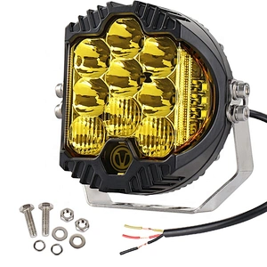 OVOVS 5Inch Round Work Light 50w Dual Color Led Driving Light Yellow Clear Lens for Optional
