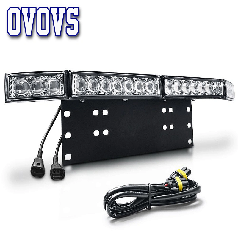 OVOVS 2018 New License Plate Light Bar Mount with Led Spot Light Bar Combo for Jeep Truck SUV ATV Offroad Toyota Ford Chevrolet