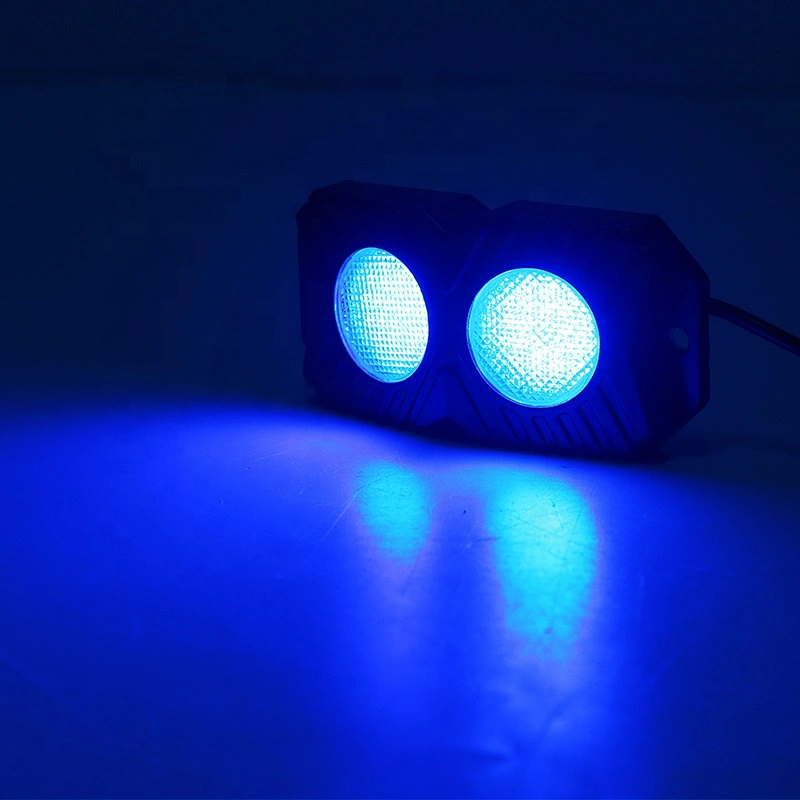 OVOVS ATV UTV Trucks Rock Lights Double Row 18w Underglow Led Rock Light Blue