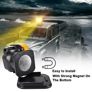OVOVS 12V 24V LED Searchlight 50W Yellow Cover Remote Control 360 Degree Marine Rescue LED Search Light