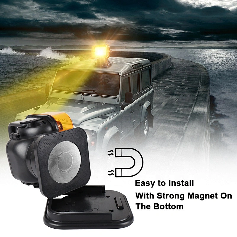 OVOVS 12V 24V LED Searchlight 50W Yellow Cover Remote Control 360 Degree Marine Rescue LED Search Light