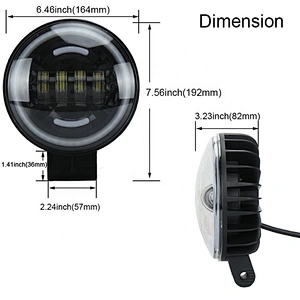 OVOVS 35w round led work light with blue white DRL 6inch led off-road driving lamps for SUVs trucks