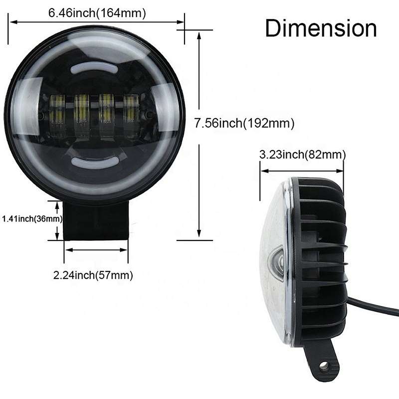 OVOVS 35w round led work light with blue white DRL 6inch led off-road driving lamps for SUVs trucks