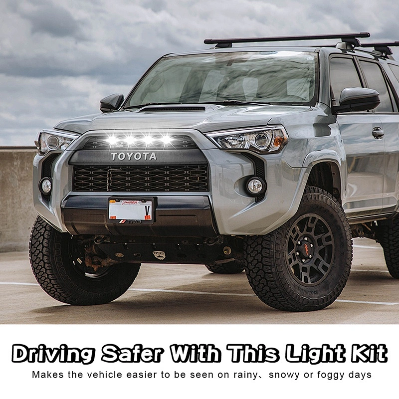 OVOVS 4Runner White Led Light Clear Lens Grille Light Kits With Fuse Harness for Toyota