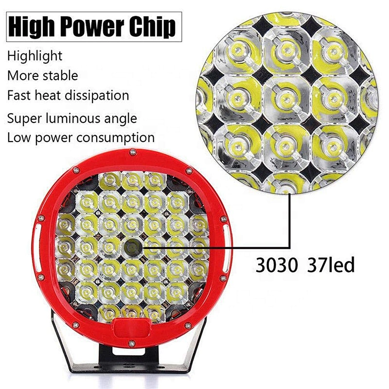 high power 185w round offroad led work light with spot flood beam 9